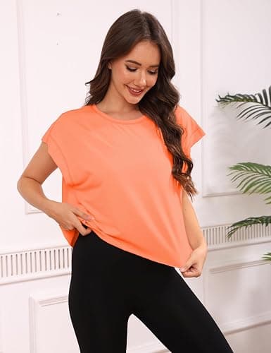 Fhniepan Open Back Tops for Women Oversized Short Sleeve Workout T Shirts Backless Y2k Athletic Crop Running Tees thumbnail 5