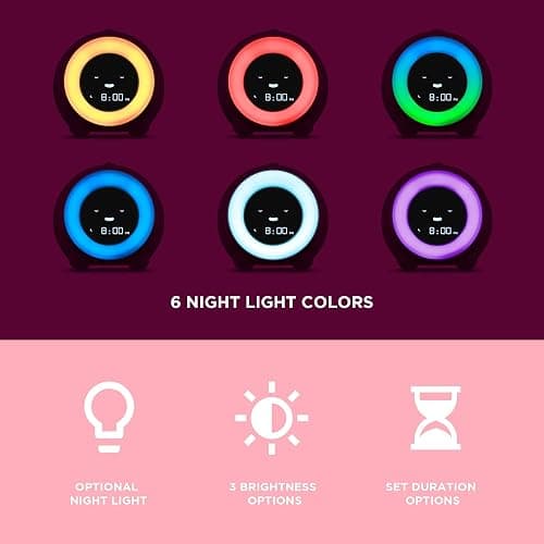 LittleHippo Mella: Kids Alarm Clock, Ready to Rise Children's Sleep Trainer, Night Light, Sound Machine and OK to Wake for Toddlers and Kids - Blush Pink (Updated 2025) thumbnail 4