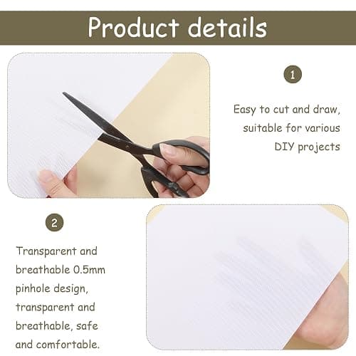 Bruislard Buckram Fursuit Eye Mesh, 10 Sheets 0.5mm White Black Buckram Mesh, 11.8in x 7.87in Waterproof Printable PVC Eye Meshes Sheet for Therian Mask, Cosplay Props Fursuits, Handicrafts Making thumbnail 3