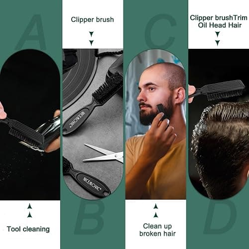 NICEMOVIC Barber Clipper Brushes, 10 Pcs Plastic Handle Nylon Bristles Cleaning Brush, Multifunctional Cleaning Supplies for Hair Styling Tools, Kitchen Sink, Shoes (Black) thumbnail 3