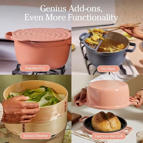 Our Place Perfect Pot - 5.5 Qt. Nonstick Ceramic Sauce Pan with Lid | Versatile Cookware for Stovetop and Oven | Steam, Bake, Braise, Roast | PTFE and PFOA-Free | Toxin-Free, Easy to Clean | Blue Salt thumbnail 7