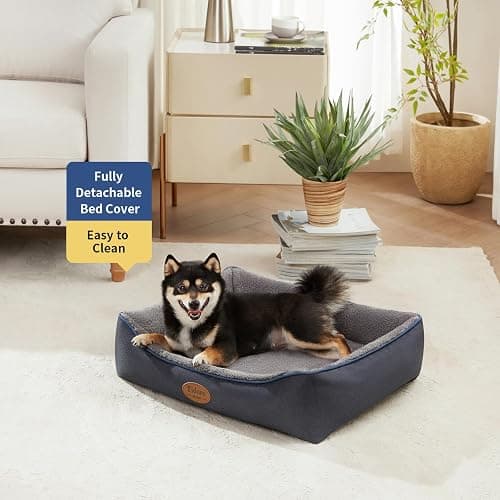 Tidore navy medium dog bed (orthopedic) w washable/removable cover thumbnail 2