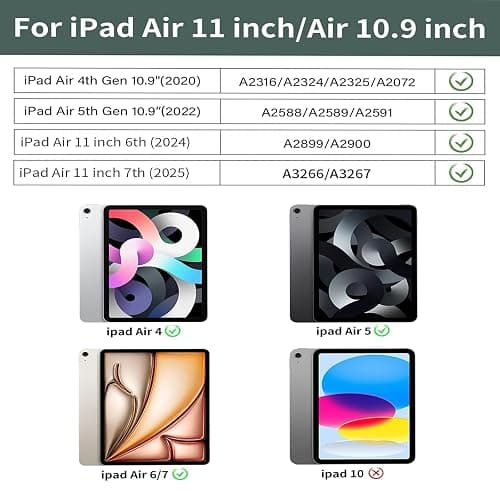 IAMKHO Keyboard Case for iPad Air 11 Inch (M3/M2) 2025/2024, iPad Air 5th/4th Generation 10.9 Inch 2022/2020, Detachable Wireless Bluetooth Keyboard Built-in Right Side Pencil Holder, Pink thumbnail 2