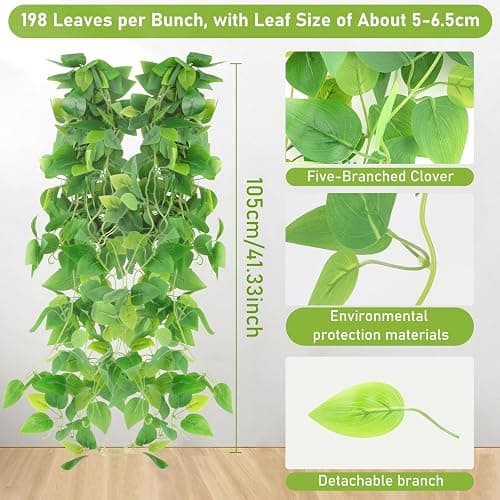VFANDV 2 Pièces Plante Artificielle Tombante, 105CM Plantes Artificielles Suspendues Feuilles D'eucalyptus, Plantes Artificielles Interieur pour la Maison Jardin Intérieur Décoration Extérieure thumbnail 3