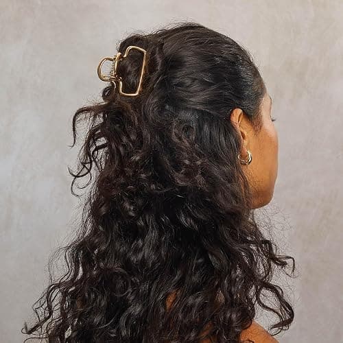 Kitsch Open Shape Metal Hair Clips for Women - Durable & Elegant Metal Claw Clips | Strong Hold for Updo and Half Up Styles | Ideal Gifts for Women - Gold, 1pc thumbnail 4