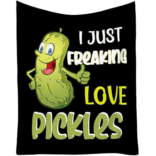 Pickle Blanket for Girls - 50x60 Inches Throw Size - Soft Fuzzy Plush Throws Gift - Colorful Funny Throw Blanket for Bed, Couch, Sofa - Image 1
