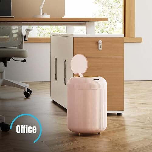 stonespace Automatic Bathroom Trash Cans Touchless, Pink Motion Sensor Trash Can with Lid, Pink Room Decor for Bedroom, Kids Room, Bathroom, Living Room, Office, 3 Gallon Cute Trash Can thumbnail 4