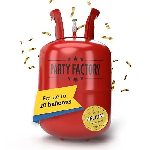 Party Factory – Helium Tank - 1x 140 liters for up to 20 assorted balloons (latex, LED & foil) – Party birthday decoration disposable gas cylinder – bendable filling valve – For decorative occasions thumbnail 8