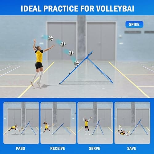 Winthai Volleyball Rebounder Net, 6 Angles Adjustable Pitch Bounce Back Baseball Softbal Lacrosse Rebound Sports Practice Training Equipment with Strike Zone for Backyard Indoor Outdoor thumbnail 2