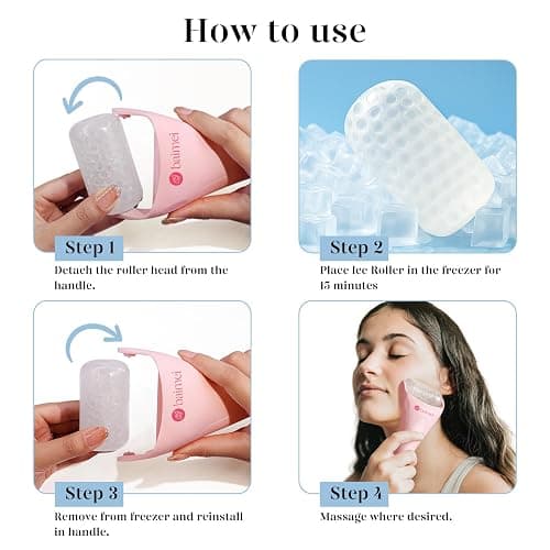 BAIMEI Ice Roller and Gua Sha for Face and Eyes, Self Care Gifts for Women Cold Face Roller Reduces Puffiness and Tightens Pore thumbnail 5