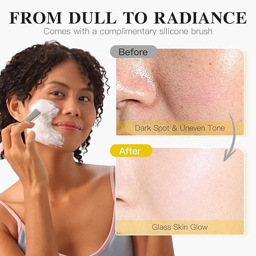 ICIKOL Turmeric Collagen Night Wrapping Mask, Kojic Acid Overnight Peel Off Face Masks with Vitamin C for Refresh Dullness Looking Skin, Hydrating Facial Masks Radiant Women Skin, 5.07 oz Large Size thumbnail 3