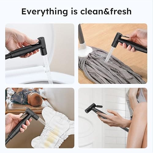 Arofa Handheld Bidet Sprayer, Bidet Attachment for Toilet, Matte Black | Adjustabel Water Pressure, Leak-Free Hose, Fits Two-Piece Toilets, Feminine/Baby/Pet Wash, Cloth Diaper Rinse, Easy Install thumbnail 4