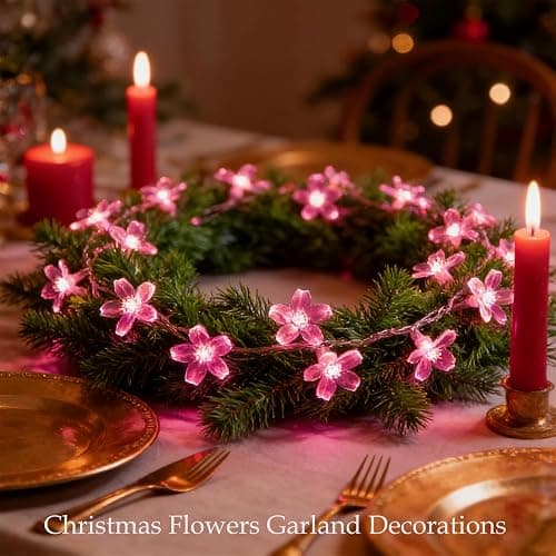 Pink Flower String Lights Valentine's Day Decor, 33ft 100 LED Plug in Decorative Fairy Floral Lamp, Create Romantic Cherry Blossom Dream for Bedroom, Wedding, Birthday Party Indoor Decorations thumbnail 6