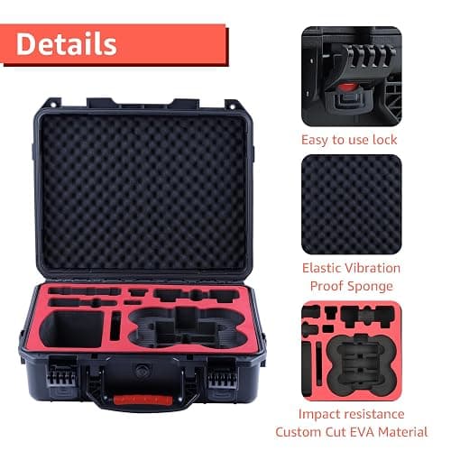 Drogear Waterproof Hard Case for DJI Avata 2 Fly More Combo | Fits DJI Goggles 3 (Not for Goggles N3)/ RC Motion 3 / FPV Remote Controller 3 and Accessories | Up to 8 Batteries | Shockproof, Dustproof thumbnail 3