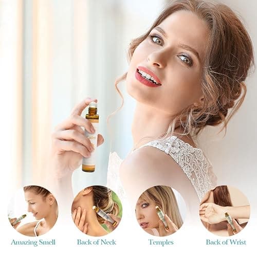 HERBROMAS Aromatherapy Essential Oils Roll On Set, Natural Pre-diluted Blend Oils for Skin Use, Relaxation Gift for Women & Men, Pack 6 x10ml thumbnail 4