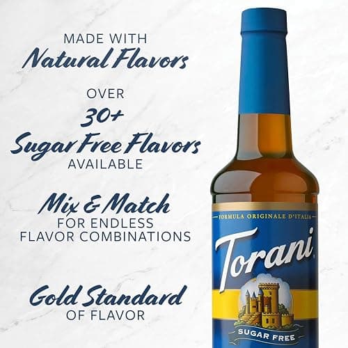 Torani Sugar Free Flavored Drink Syrup Coffee Favorites Variety Pack, Caramel, Peanut Butter Cup, Vanilla & Brown Sugar Cinnamon, 25.4 fl oz (Set of 4) thumbnail 4