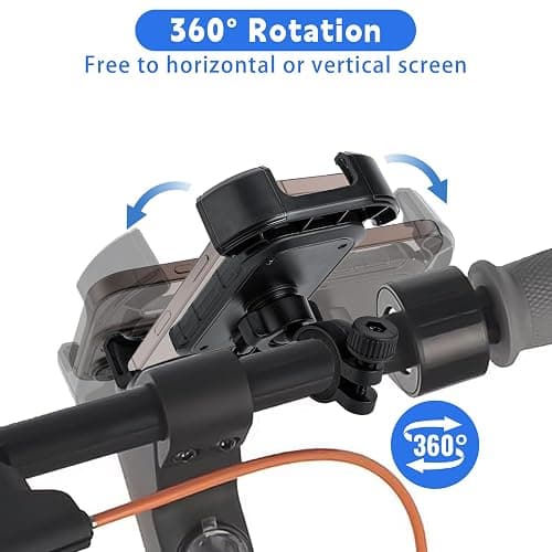 Runhike Phone Holder Compatible with Segway Ninebot-for Scooter,Bike,and Motorcycle,Shockproof and Anti-Shake,Handlebar Clamp,Black thumbnail 6