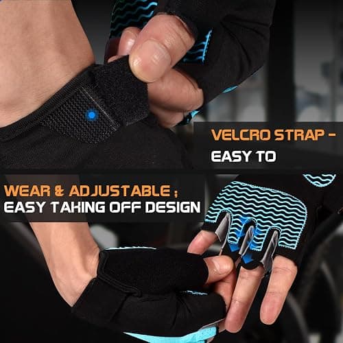 Sunnex Gym Gloves - Fingerless, Breathable Workout Gloves for Weightlifting, Cycling & More thumbnail 4
