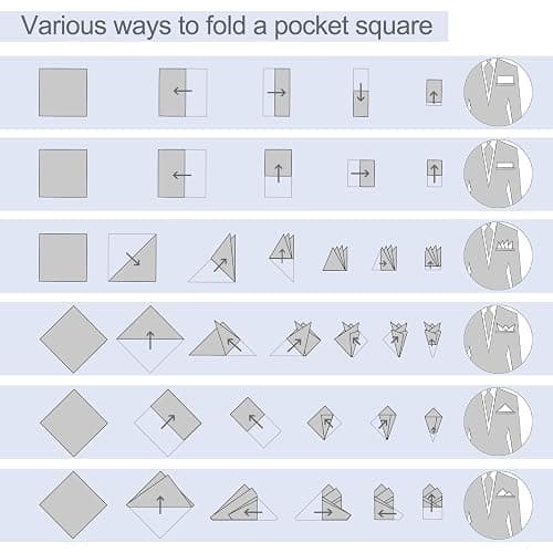 LADIZIO Pocket Square Holder, Pocket Squares for Men, Accessories for Men’s Square Scarf, Suits, 1/2/3/5/8 Pack Assorted thumbnail 7