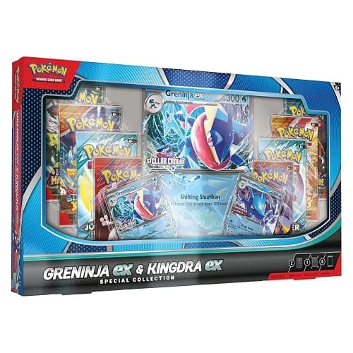 Pokemon TCG Greninja EX & Kingdra EX Special Collection Box - 8 Packs, Promo Cards - Image 1