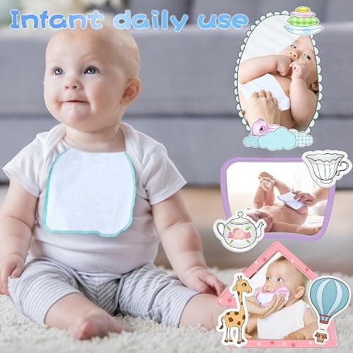 VAIPI 100 Pack Flannel Cloth Baby Wipes with Dispenser Reusable Baby Wipes Washable Natural Soft and Skin-Friendly Cloth Wipes Reusable Tissues Hand Washcloth for Cloth Diapers 8x8 Inch - White thumbnail 4
