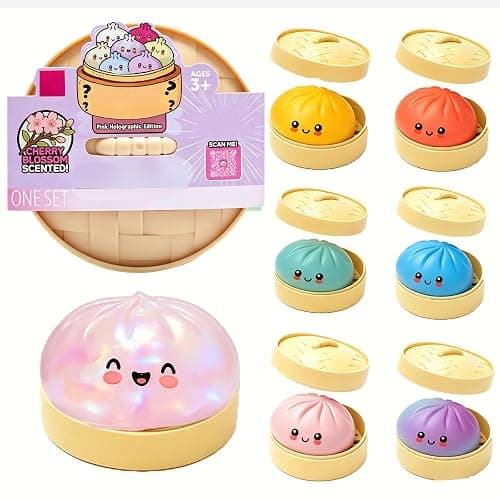 Stress Relief Squishy, Random 1 of 7 Color, Squeeze Party Favor Gifts | Random 1 of 7 Color, Mystery Cherry Blossom Scented Edition, Stress Relief Sensory for Holiday Gifts Party Favors - Image 1