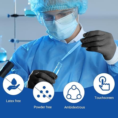 JMU Black Nitrile Gloves Medium Bulk, Case of 1200, 3.5Mil, Latex Free Powder Free thumbnail 3