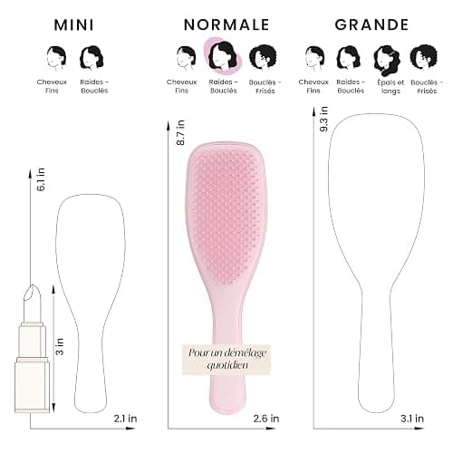 Tangle Teezer Ultimate Detangler Brosse à Cheveux Démêlante pour Cheveux Secs et Mouillés, Picots à 2 Niveaux, Réduit la Casse et Élimine les Nœuds, Tous Types de Cheveux, Rose Millennial thumbnail 3