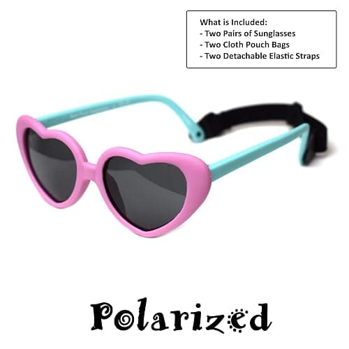 BIB-ON Sweetheart 2 Pack - Infant, Baby, Toddler's First Sunglasses for Ages 0-3 Years thumbnail 5