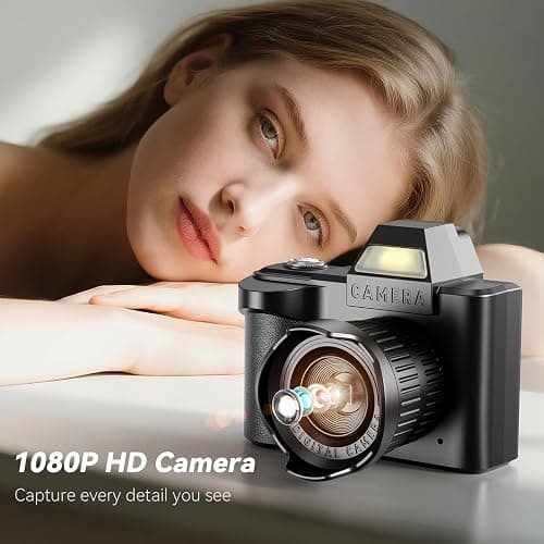 Mini Schlüsselanhänger Digitalkamera – Maxmango 1,3-Zoll 1080P Fotokamera Retro Kamera mit 64 GB Speicher, Ultraportable Kamera, Taschenformat für Reisen, Vlogging und Unterhaltung (Schwarz) thumbnail 3