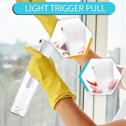 Hula Home Spray Bottle for Hair (10.1oz/300ml) - Powered by Flairosol® Spray Technology - Continuous Ultra Fine Mist Sprayer – For Hairstyling, Cleaning, Salons, Plants, Essential Oil & More - White thumbnail 3