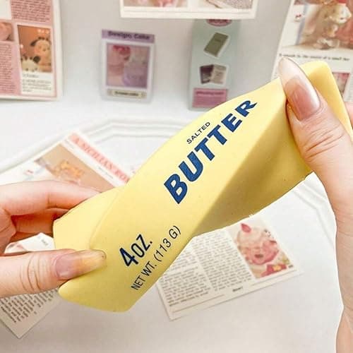 Cheese Squishy, Big Brain Cheese Stress Ball Realistic Design, Anxiety Relief Fidget Toy Sensory Toys For Adults & Kids (Butter-rainbow) thumbnail 5