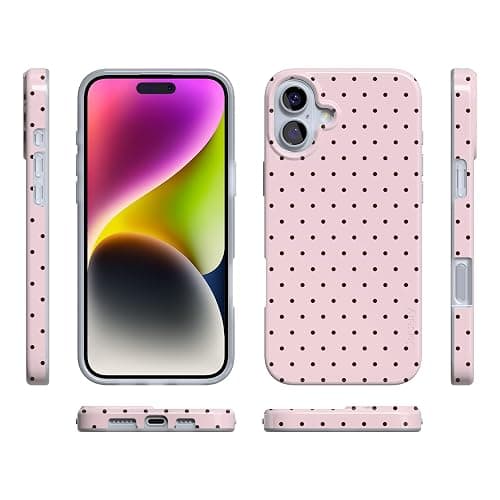 Casely iPhone 16 Case | On the Dot | Pink & Brown Polka Dot | Compatible with MagSafe | Classic Ultra Slim Design thumbnail 7