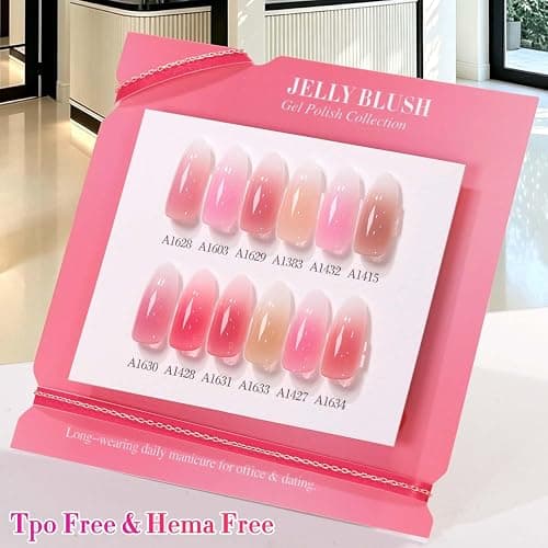 Double Rhythm 28Pcs 0.5Oz Gel Nail Polish Set Same Color Same Bottle Gel Polish Kit Nail Art Manicure Salon DIY at Home for Women (Jelly Sheer Clear Collection-T24-8) thumbnail 7