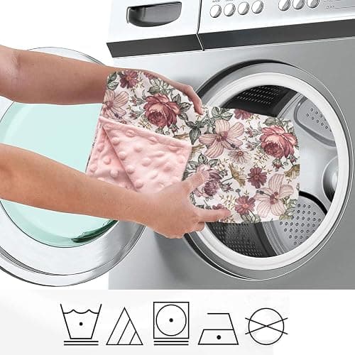 Baby Blankets for Unisex Boys Girls, Soft Plush Minky Blanket with Double Layer Dotted Backing for Infant Newborn Toddler, Vintage Floral Western Wild Flowers 30 x 40 Inch (Vintage Floral) thumbnail 2