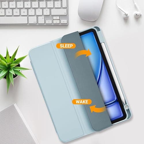 ProCase for iPad Air 11 Inch Case M4/M3/M2 (2026/2025/2024) -SkyBlue | iPad Air 5th/4th Generation (2022/2020) 10.9 Inch with Pencil Holder, Trifold Stand Smart Folio with Soft TPU Back Cover thumbnail 5