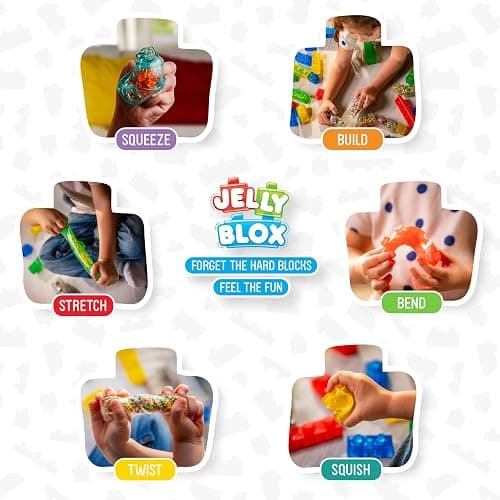 Jelly Blox Construction Site Set | Includes 75 Pieces | Toddler & Preschool Building Blocks Kids Can Squeeze, Stretch, Squish | MESH ACCREDITED | Safety Tested & Ouch-Free | Sensory Play Toy Ages 2+ thumbnail 9