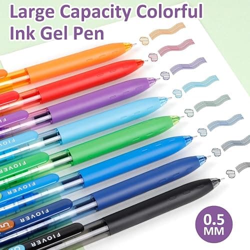 FIOVER Colored Gel Pens, 0.5mm Quick Dry Ink Fine Point Smooth Writing Colorful Pens for Journaling, School Supplies, Gifts for Nurses and Teens, Stocking Stuffers for Women (8PCS) thumbnail 5