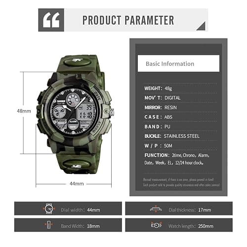 cofuo Kids Digital Sport Watch, Boys Girls Waterproof Sports Outdoor Watches Children Casual Electronic Analog Quartz Wrist Watches with Alarm Stopwatch thumbnail 4