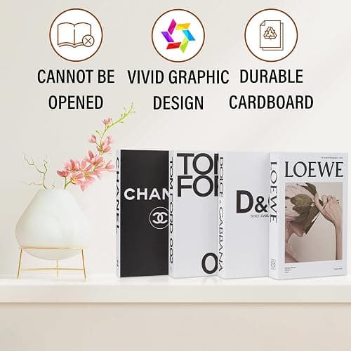PROBENEX Decorative Books_White – Fake Books for Home & Room Decor, Aesthetic Shelf & Designer Set - White_large thumbnail 7