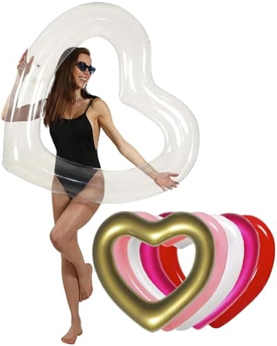 The Original Heart Pool Floats for Adults by LOTELI – Thicker & Stronger – Large Inflatable Pool Floats for Parties Bachelorette Wedding Float – River Lake Beach Raft - Durable & Easy to Inflate - Clear - 1 Pack - Image 1