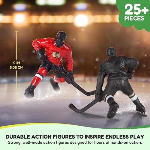 Kaskey Kids NHL Hockey Guys, Blackhawks vs. Red Wings, 27 Pieces in Each Set, Includes 2 Teams and Travel Storage Case, Nostalgic Sports Action Figures for Imaginative Play, Ages 3 and Up thumbnail 5