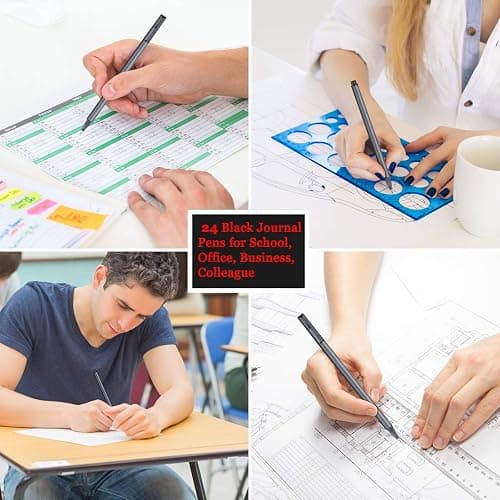 Taotree Journal Planner Pens, 24 Black Fine Point Pens, Ideal for Art, Crafts, Scrapbooks, School, Office, and More | Journaling Planner Adult Coloring Books, Fine Point Markers, Office Supplies Teacher Art Bullet Note Taking Scrapbooking thumbnail 5