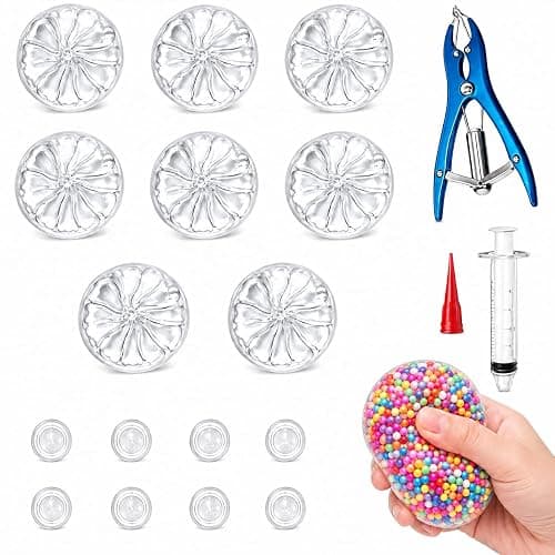 DIY Dumpling Squishy Making Kit,8 Empty Fillable Sensory Squeeze Bags, Vacuum Pressure Fidget for Anxiety Relief, Transparent Steamed Bun Style for Adults - Image 1