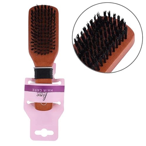 Fine Lines Slick Back Hair Brush – Reduces Frizz & Static, Smooths Flyaways for Sleek Styles – Boar & Nylon Adds Shine – Wooden Handle with Grip – For Women & Men thumbnail 2
