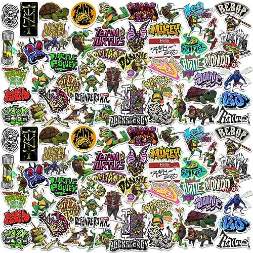 Teenage Mutant Ninja Turtles: Mutant Mayhem Vinyl Large Deluxe Stickers Variety Pack - Laptop, Water Bottle, Scrapbooking, Tablet, Skateboard, Indoor/Outdoor - Set of 100 - Image 1