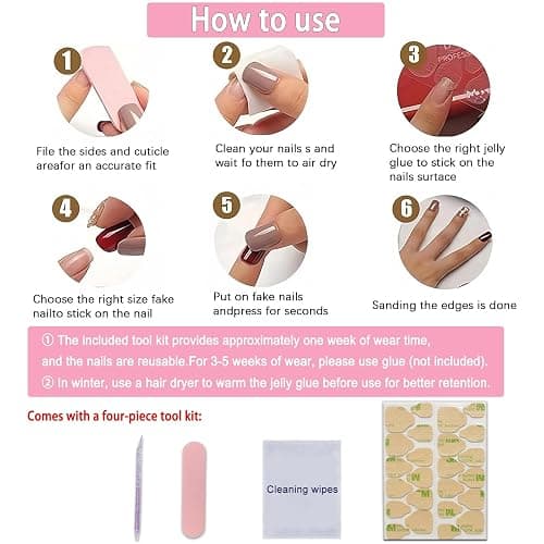 24Pcs Strawberry French Tips Press on Nails Medium Square with Bow-knot Rhinestones Design Strawberry Acrylic Coffin Reusable Fake Nails for Women Girls Fingernails Decoration thumbnail 7