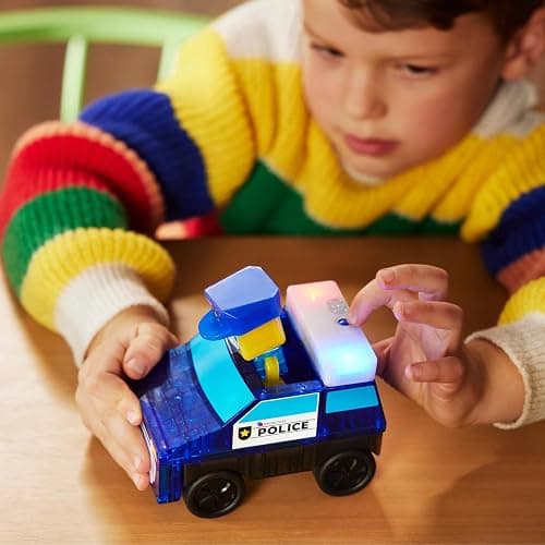 MAGNA-TILES Police Station 35-Piece Magnetic Construction Set, The Original Magnetic Building Brand thumbnail 5