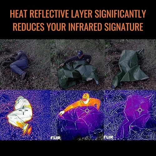 Arcturus Insulated Tarp, Reusable Heavy Duty Thermal Survival Blanket – 60x82in, Reflects 90% Body Heat, Waterproof, Windproof, 3-Layer Design, Reinforced Grommets, Olive Green thumbnail 7