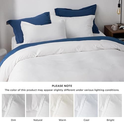 Bedsure Duvet Cover Full Size - Soft Double Brushed Bedding Set for Kids & Adults, Zipper Closure, 3 Pieces, Includes 1 Duvet Cover (80"x90") & 2 Pillow Shams, NO Comforter, White - Full (80" x 90") - 00 - White thumbnail 6
